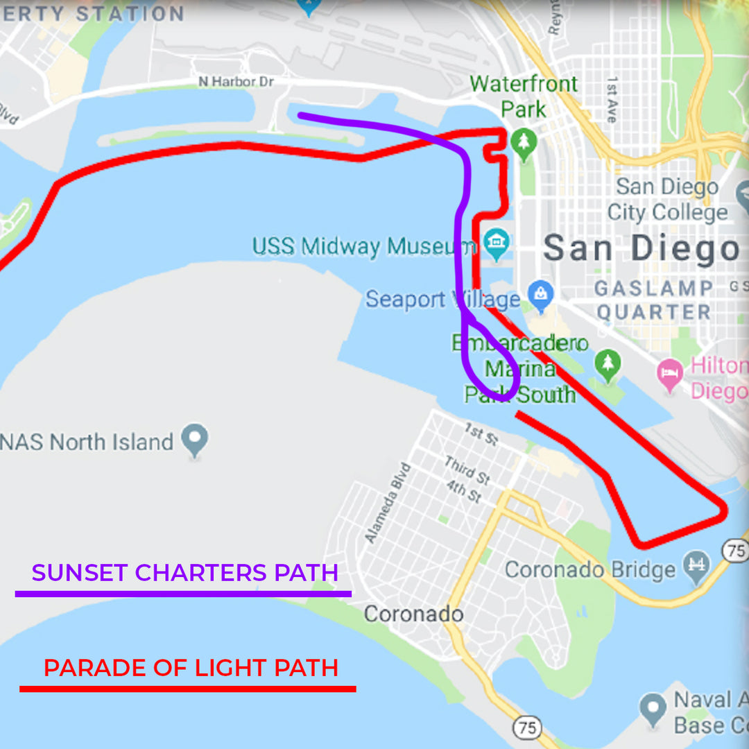 San Diego Bay Parade of Lights (Private cruise with captain and up to 10 people)